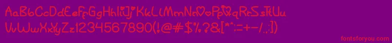 QueenOfLove Font – Red Fonts on Purple Background