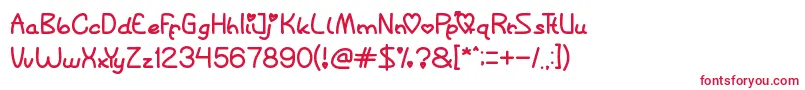 フォントQueenOfLove – 白い背景に赤い文字