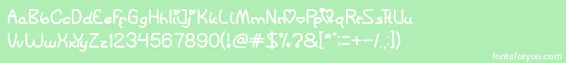 QueenOfLove Font – White Fonts on Green Background