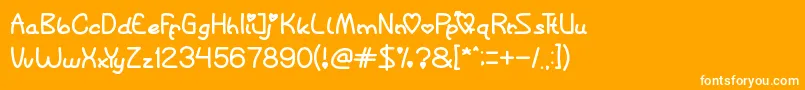 QueenOfLove Font – White Fonts on Orange Background