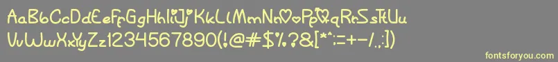 QueenOfLove Font – Yellow Fonts on Gray Background