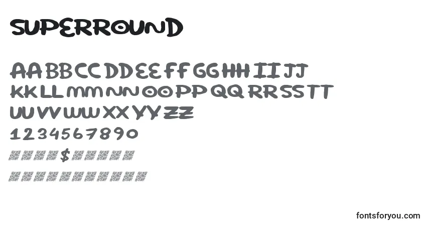 A fonte Superround – alfabeto, números, caracteres especiais