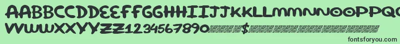 Czcionka Superround – czarne czcionki na zielonym tle