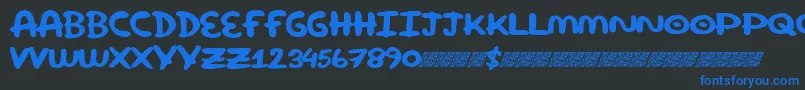 Superround Font – Blue Fonts on Black Background