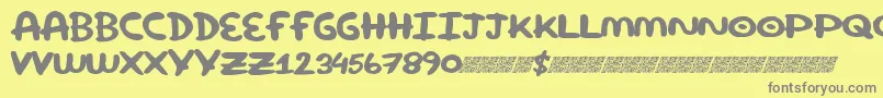 フォントSuperround – 黄色の背景に灰色の文字