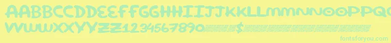 Superround Font – Green Fonts on Yellow Background