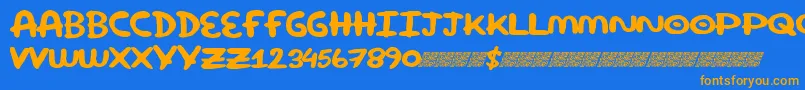 Superround-fontti – oranssit fontit sinisellä taustalla