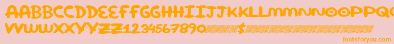 Superround Font – Orange Fonts on Pink Background