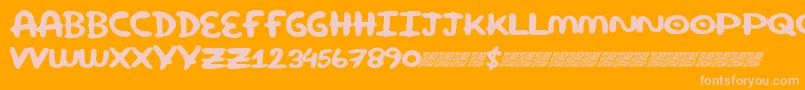 Czcionka Superround – różowe czcionki na pomarańczowym tle