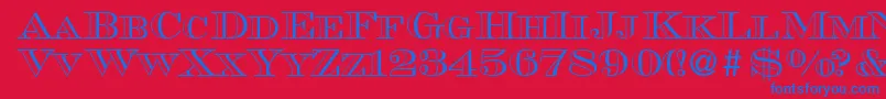 MauriceoutlineRegularDb Font – Blue Fonts on Red Background