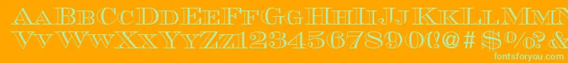 MauriceoutlineRegularDb Font – Green Fonts on Orange Background