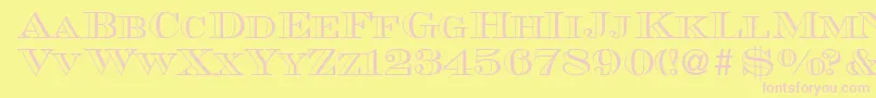 MauriceoutlineRegularDb Font – Pink Fonts on Yellow Background