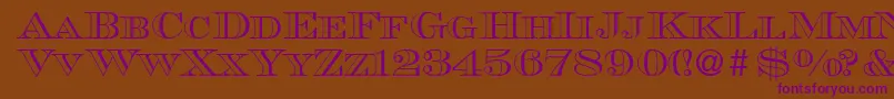 MauriceoutlineRegularDb Font – Purple Fonts on Brown Background