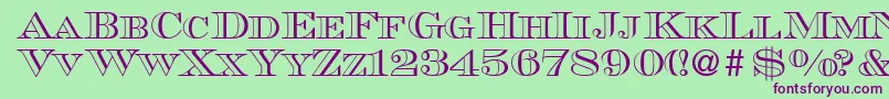 MauriceoutlineRegularDb Font – Purple Fonts on Green Background