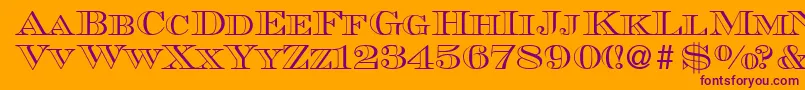 MauriceoutlineRegularDb Font – Purple Fonts on Orange Background