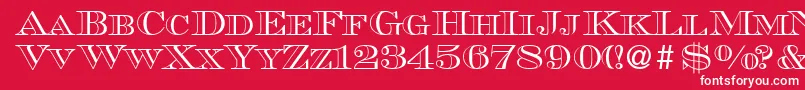 MauriceoutlineRegularDb Font – White Fonts on Red Background