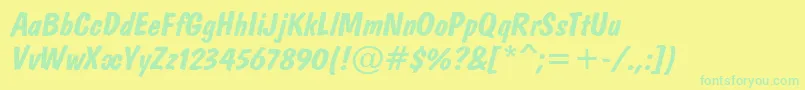 DomkratBoldItalic Font – Green Fonts on Yellow Background