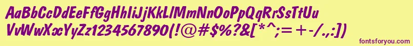 DomkratBoldItalic Font – Purple Fonts on Yellow Background