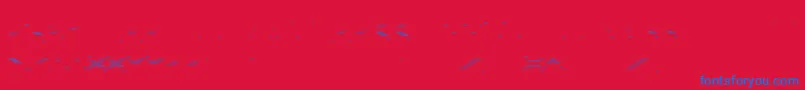 VerminVibesOutOfInk-Schriftart – Blaue Schriften auf rotem Hintergrund