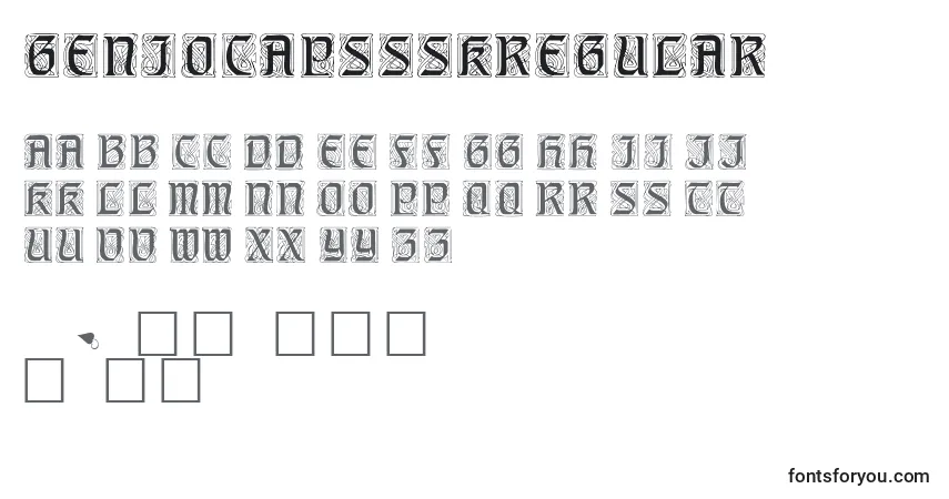GeniocapssskRegular Font – alphabet, numbers, special characters