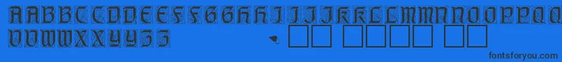 GeniocapssskRegular Font – Black Fonts on Blue Background