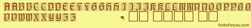 GeniocapssskRegular Font – Brown Fonts on Yellow Background