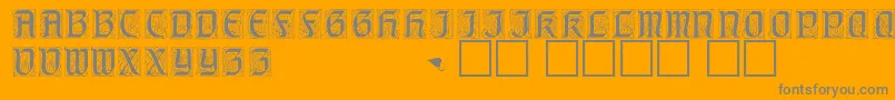 GeniocapssskRegular-Schriftart – Graue Schriften auf orangefarbenem Hintergrund