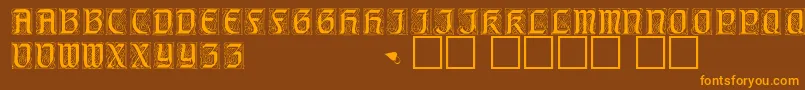 GeniocapssskRegular Font – Orange Fonts on Brown Background