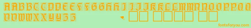 GeniocapssskRegular Font – Orange Fonts on Green Background