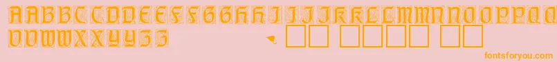 GeniocapssskRegular-Schriftart – Orangefarbene Schriften auf rosa Hintergrund