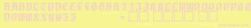 GeniocapssskRegular Font – Pink Fonts on Yellow Background