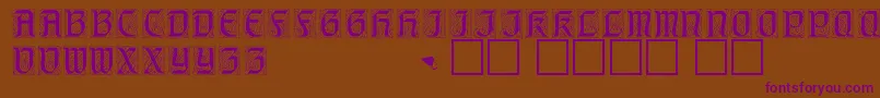 GeniocapssskRegular Font – Purple Fonts on Brown Background