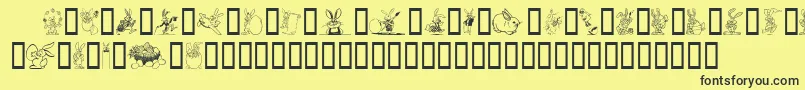 Easter Font – Black Fonts on Yellow Background