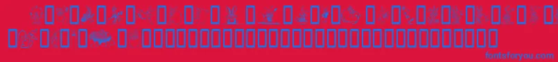 Easter Font – Blue Fonts on Red Background