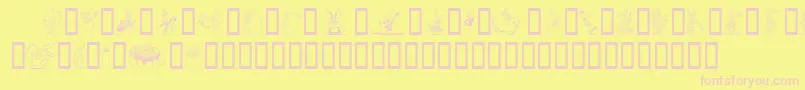 fuente Easter – Fuentes Rosadas Sobre Fondo Amarillo