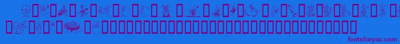フォントEaster – 紫色のフォント、青い背景