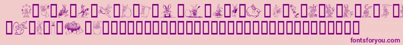 Easter-Schriftart – Violette Schriften auf rosa Hintergrund