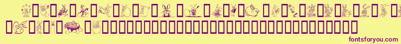 Easter-Schriftart – Violette Schriften auf gelbem Hintergrund