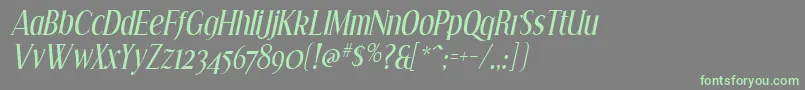 EffloresceItalic-fontti – vihreät fontit harmaalla taustalla