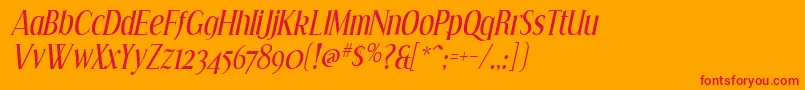 EffloresceItalic Font – Red Fonts on Orange Background