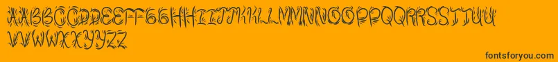 Bambu-Schriftart – Schwarze Schriften auf orangefarbenem Hintergrund