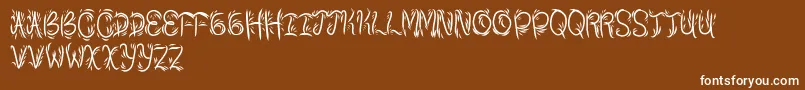 Bambu-fontti – valkoiset fontit ruskealla taustalla