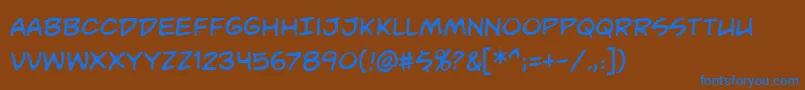 Unmasked Font – Blue Fonts on Brown Background