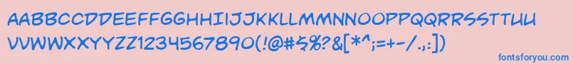 Unmasked Font – Blue Fonts on Pink Background
