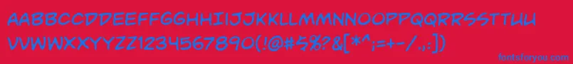 Unmasked Font – Blue Fonts on Red Background