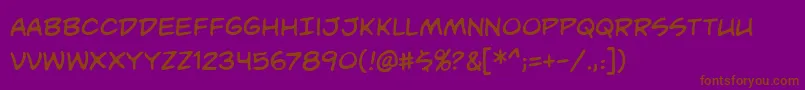 Fonte Unmasked – fontes marrons em um fundo roxo