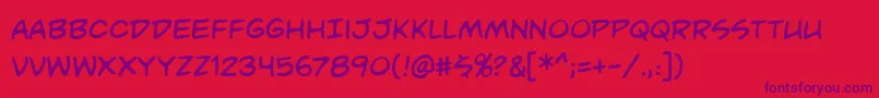 Unmasked Font – Purple Fonts on Red Background