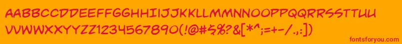 Unmasked Font – Red Fonts on Orange Background