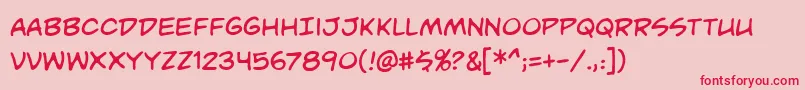 Unmasked Font – Red Fonts on Pink Background