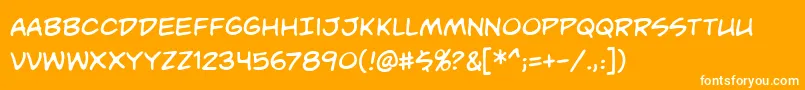 Unmasked Font – White Fonts on Orange Background
